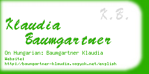 klaudia baumgartner business card